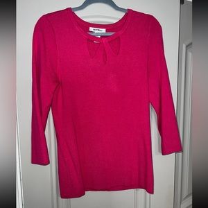 Medium White House Black Market Cutout Pink Sweater.